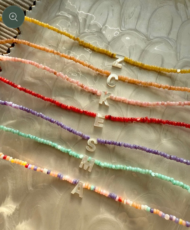 Gemstone Letter Necklace - SAMPLE SALE